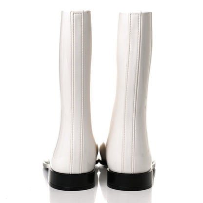 Chanel Rubber Rain Boots 38 Ivory Black 7 of 11
