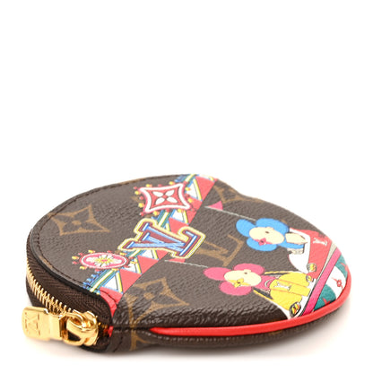 Louis Vuitton Monogram 2020 Christmas Animation Bumper Cars Round Coin Purse Coquelicot 4 of 7