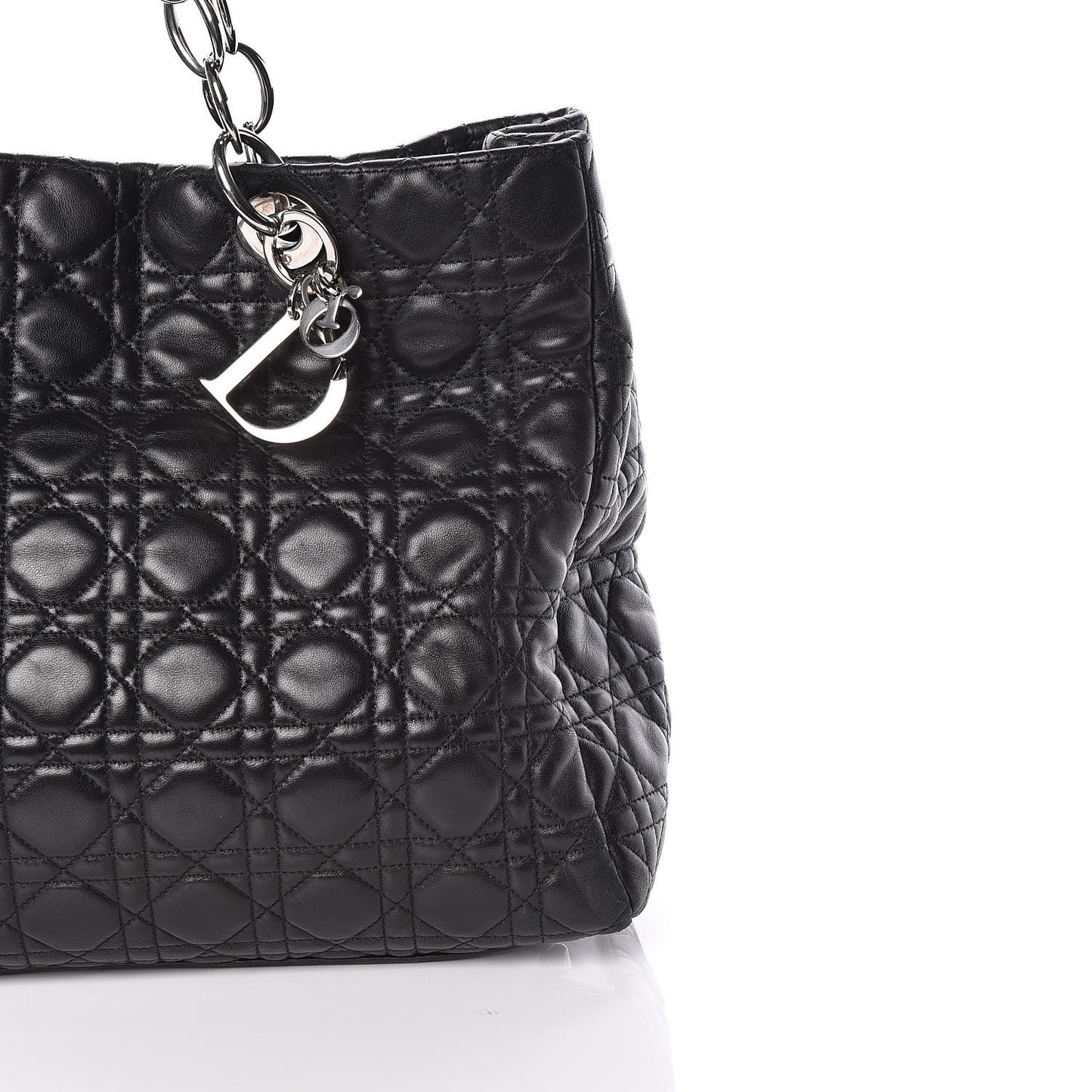 Lambskin Cannage Large Dior Soft Shopping Tote Black
