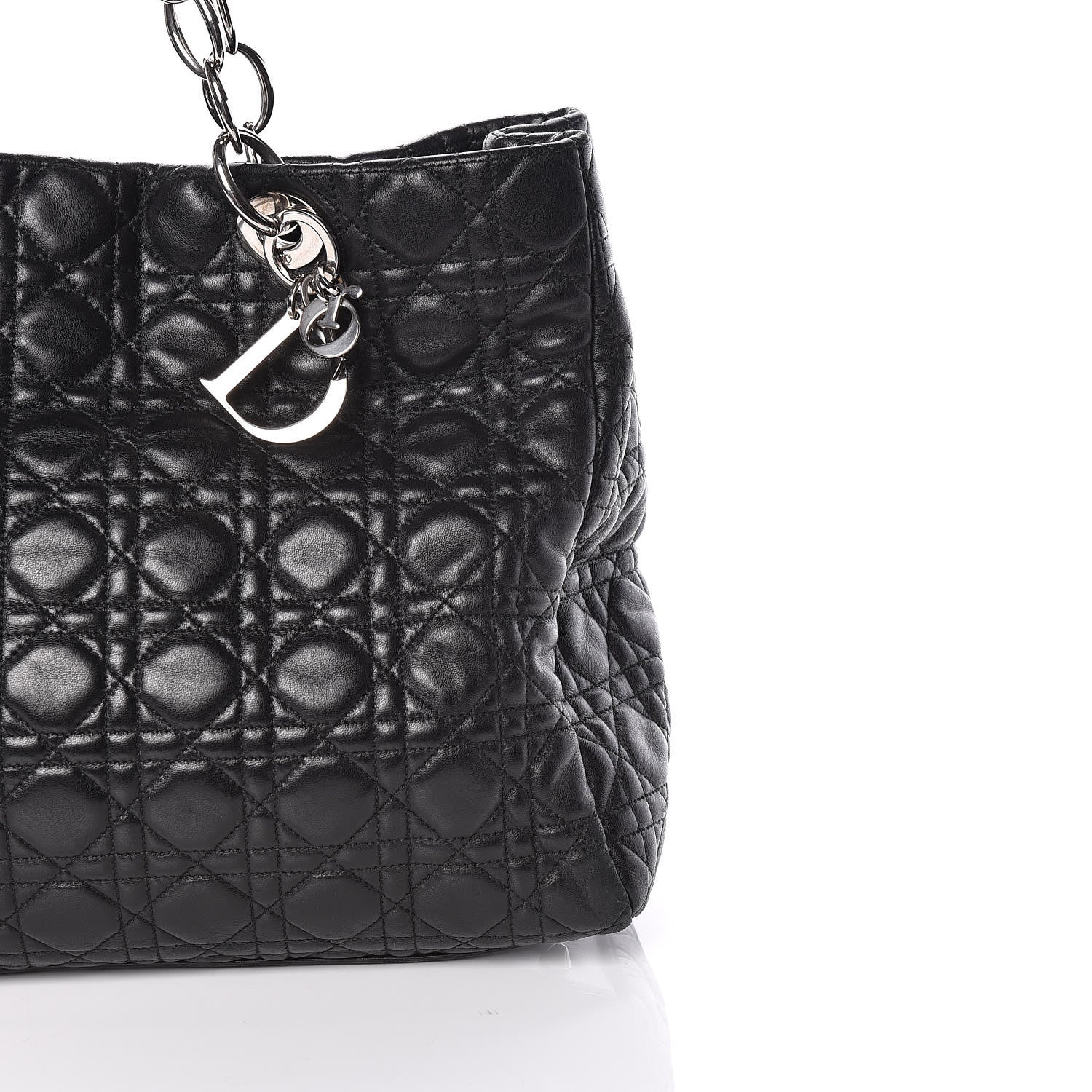 Christian Dior Lambskin Cannage Large Dior Soft Shopping Tote Black 14 of 15
