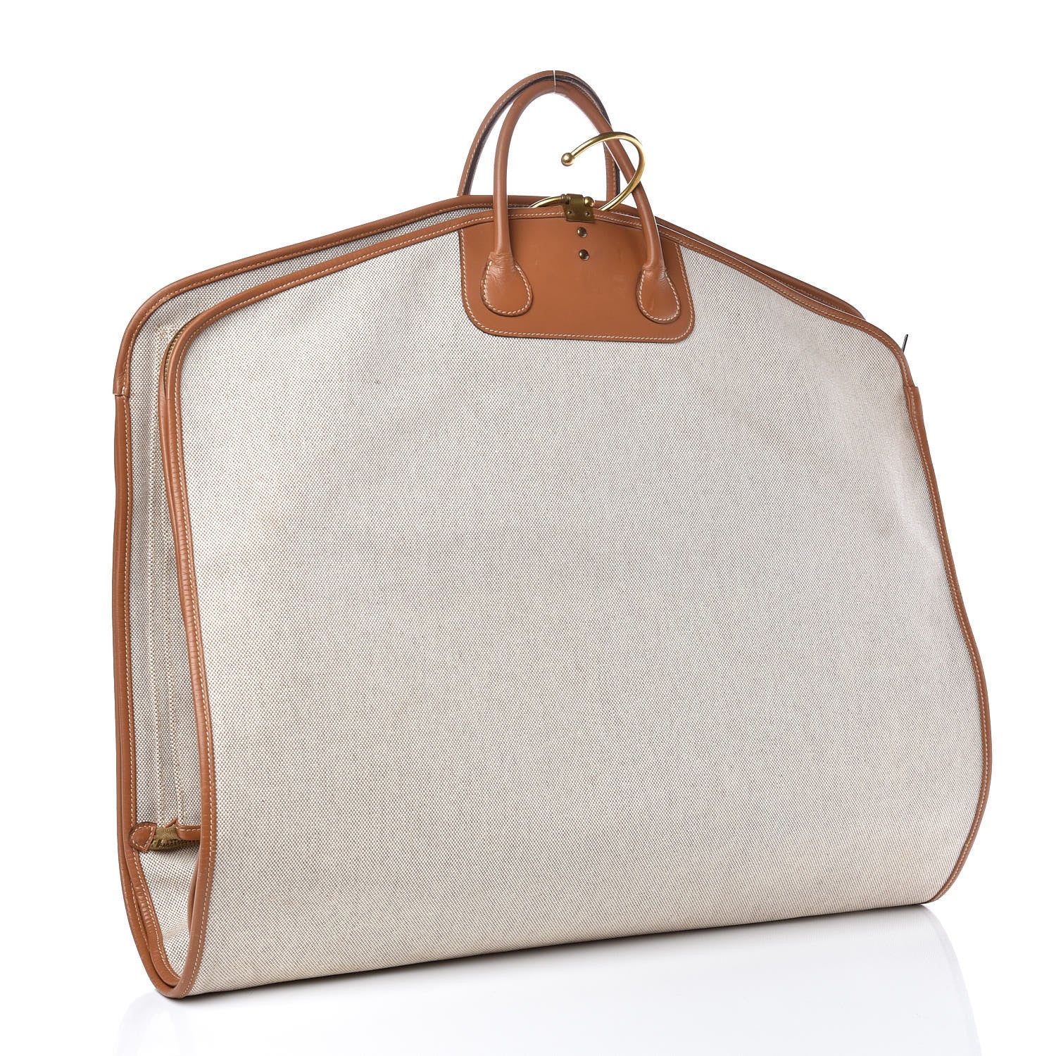 Hermes Toile Vache Calfskin Garment Bag Natural 3 of 9