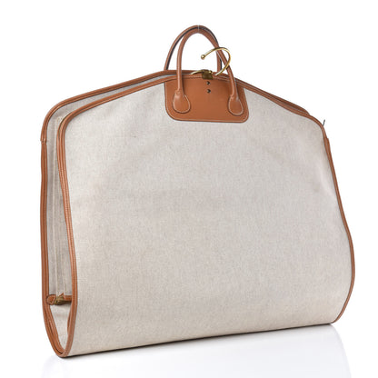 Hermes Toile Vache Calfskin Garment Bag Natural 3 of 9
