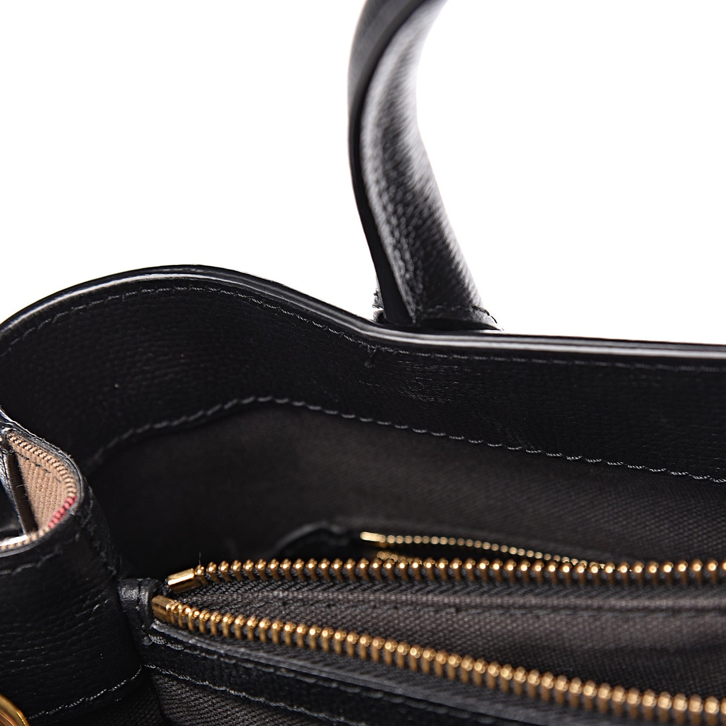 Grainy Calfskin House Check Medium Banner Tote Black
