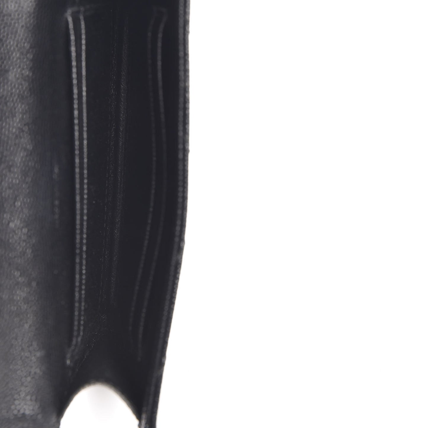 Grain De Poudre Matelasse Chevron Small Monogram Envelope Wallet Black