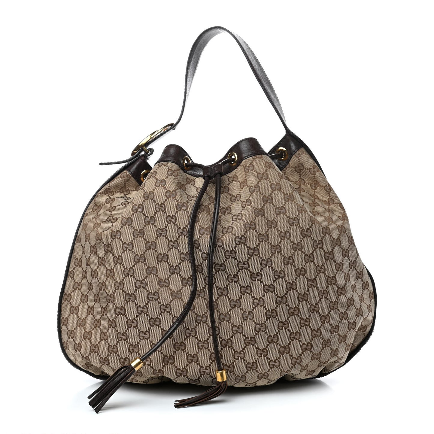 Monogram Medium Interlocking Icon Shoulder Bag Dark Brown