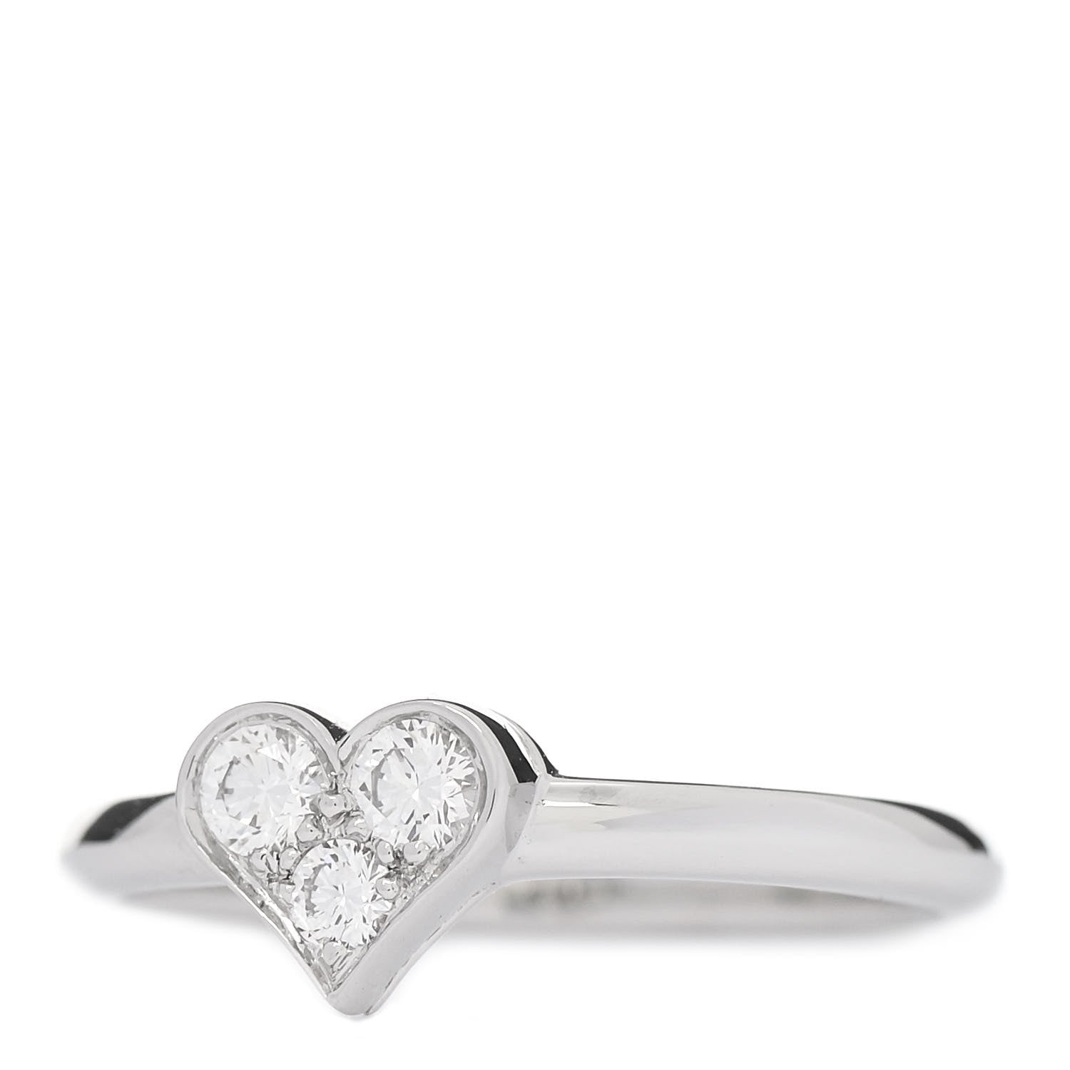 Tiffany Platinum Diamond Hearts Ring 52 6 3 of 5