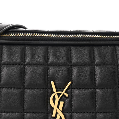 Saint Laurent Lambskin Carre Quilted Cassandre Mini Camera Bag Black 8 of 11