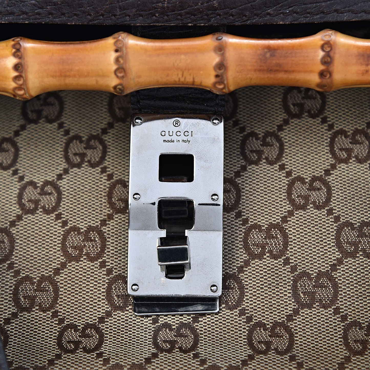 Monogram Bamboo Bullet Bag Dark Brown