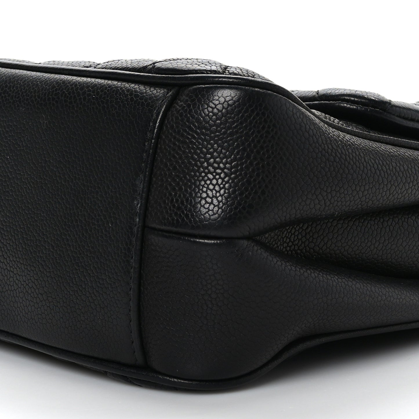 Caviar Quilted Medium Rock In Rome Single Flap Black