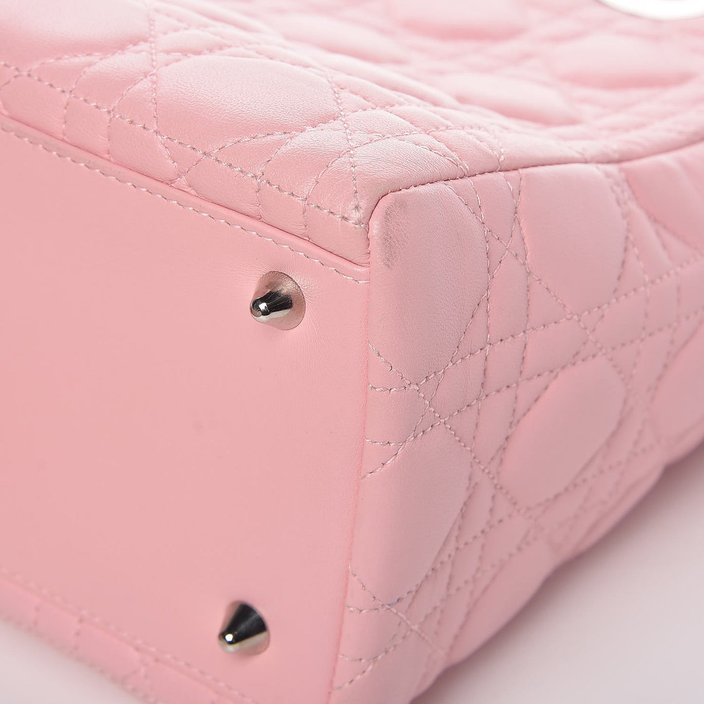 Lambskin Cannage Medium Lady Dior Rose Clair