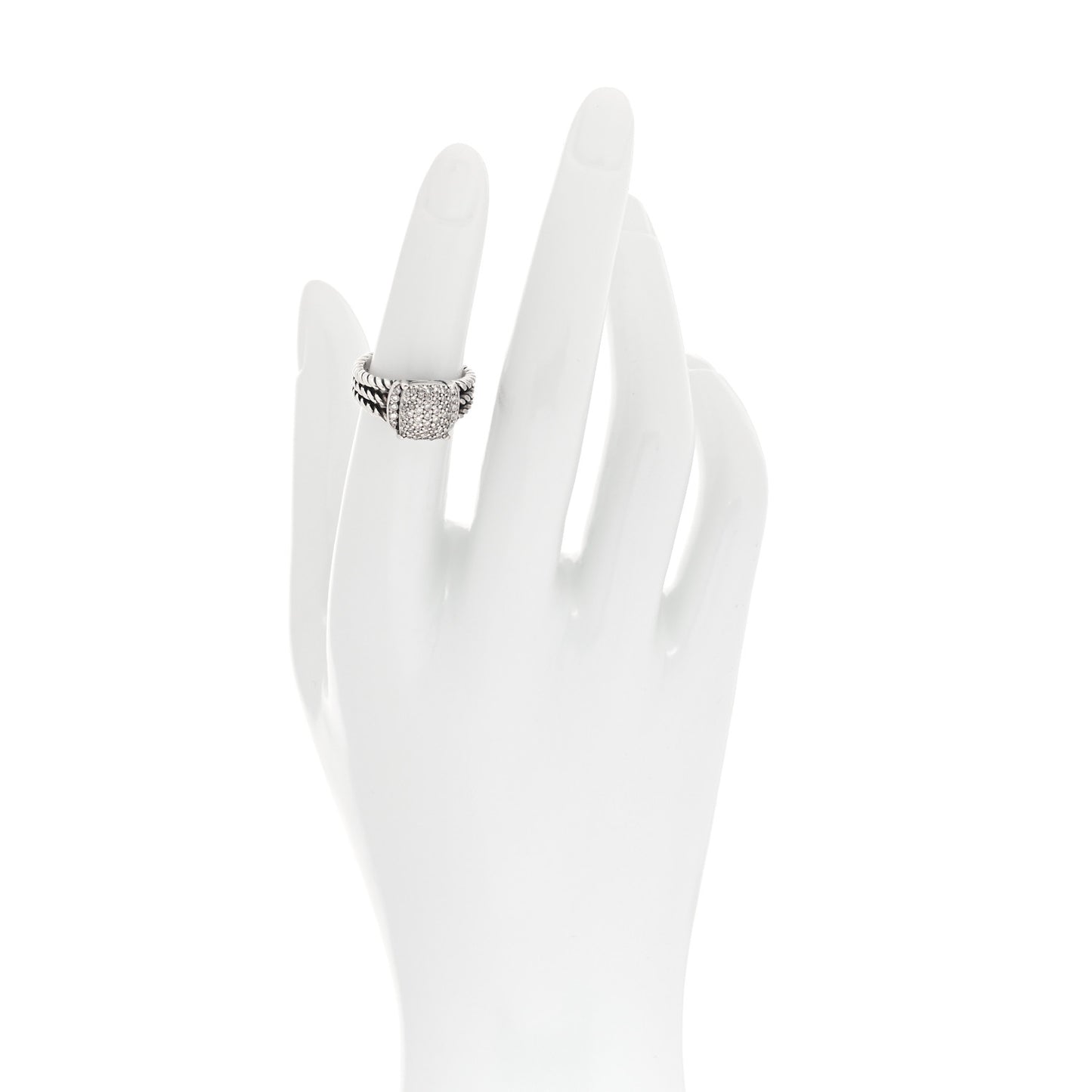 Sterling Silver Diamond 10mm Petite Wheaton Ring 49 5