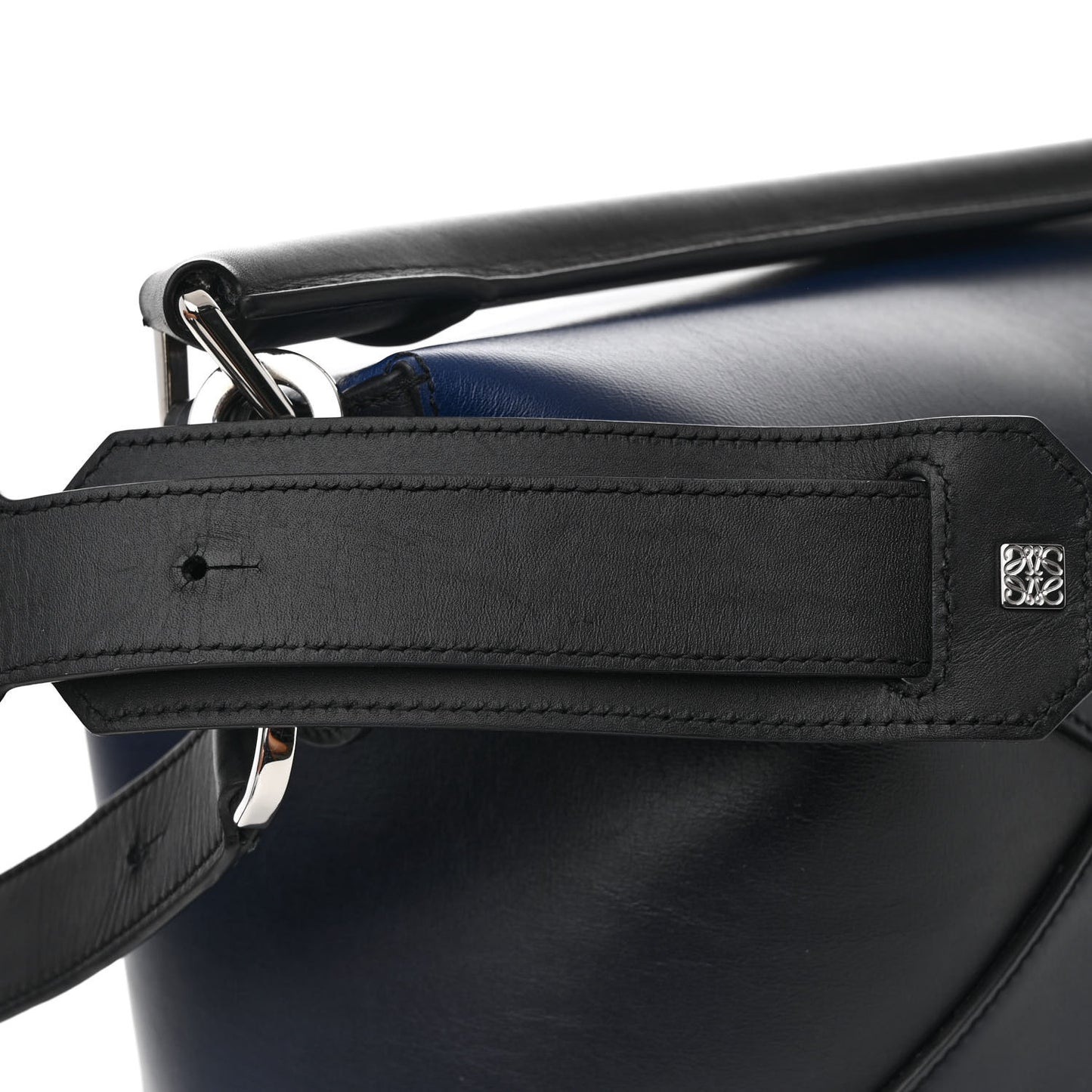 Calfskin Large Puzzle Edge Bag Dark Marino
