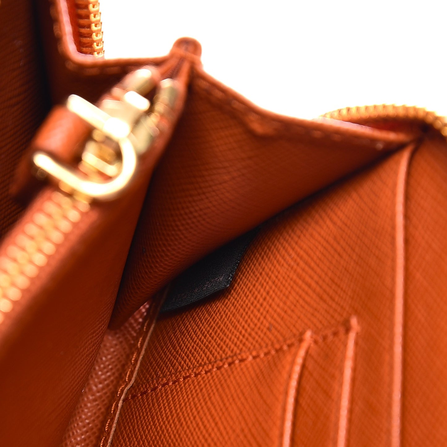 Saffiano Metal Zip Around Wallet Papaya