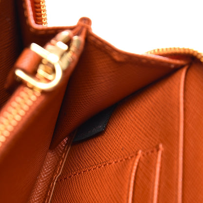 Prada Saffiano Metal Zip Around Wallet Papaya 7 of 16