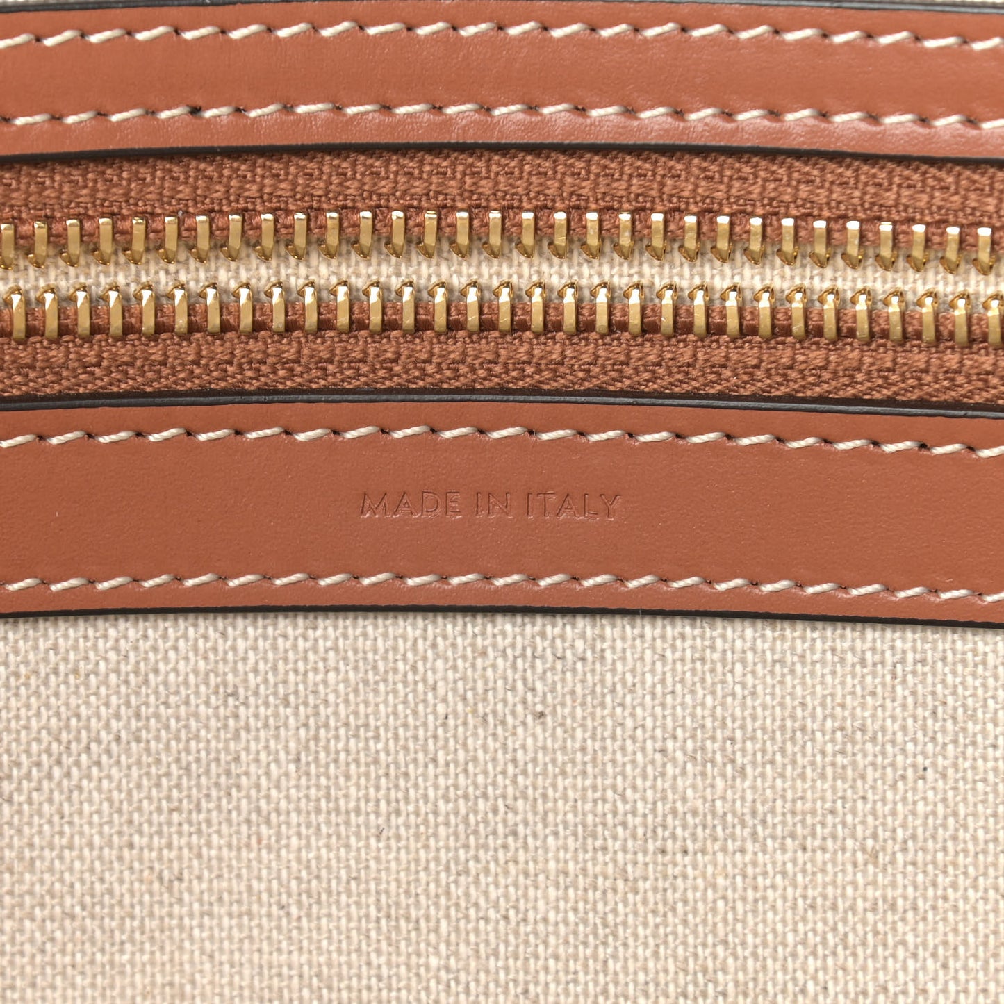 Textile Calfskin Horizontal Cabas Beige Tan