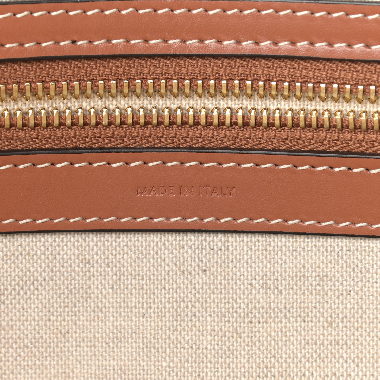 Celine Textile Calfskin Horizontal Cabas Beige Tan 6 of 9