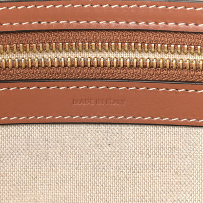 Celine Textile Calfskin Horizontal Cabas Beige Tan 6 of 9
