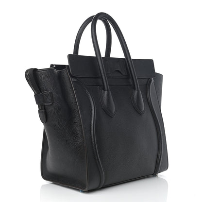 Celine Drummed Calfskin Mini Luggage Black 3 of 14