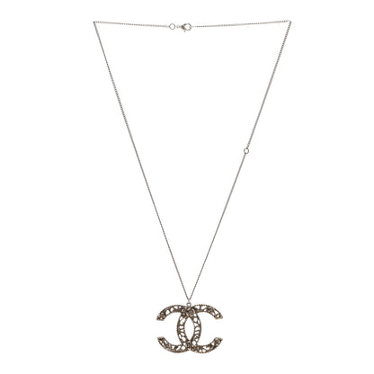 Chanel Ruthenium Twisted Camellia CC Pendant Necklace 3 of 5