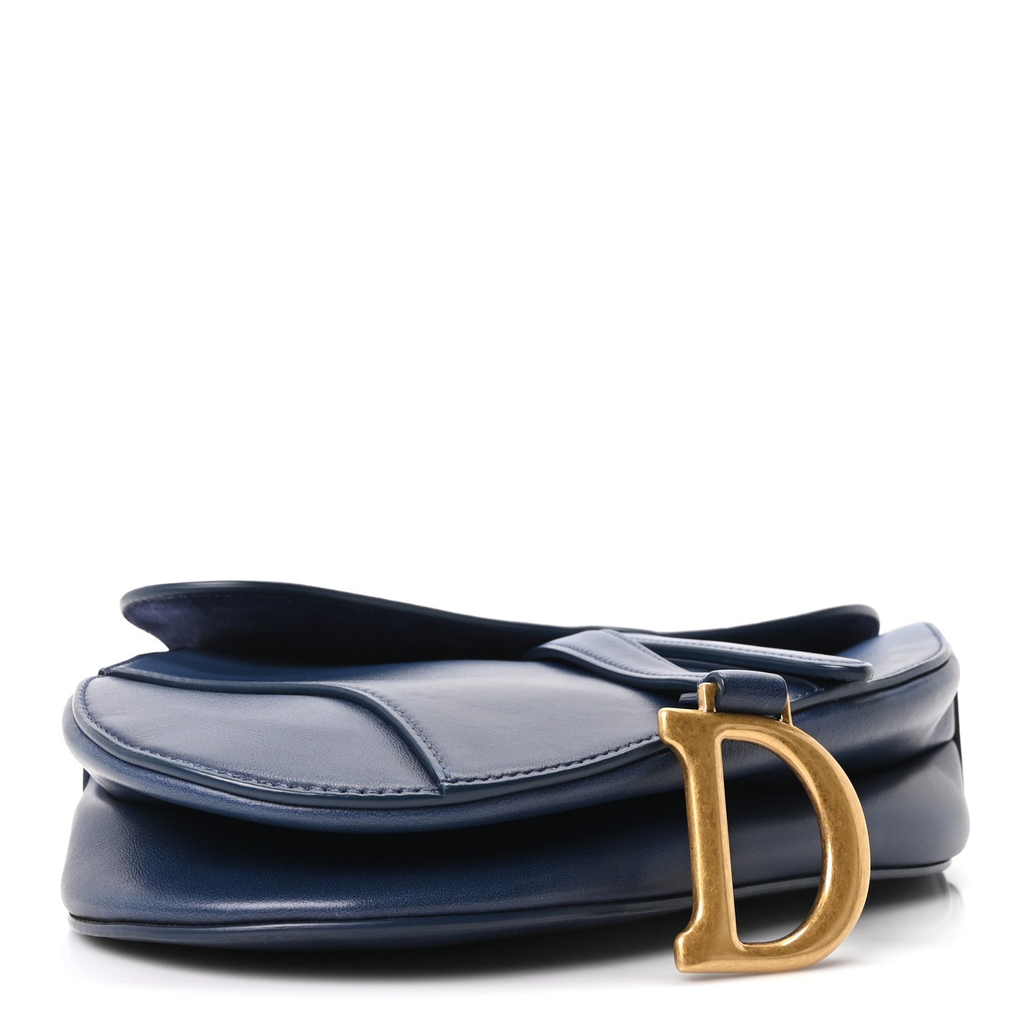 Calfskin Gradient Saddle Bag Indigo Blue