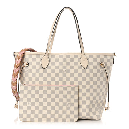 Louis Vuitton Damier Azur Braided Neverfull MM Pink 1 of 9