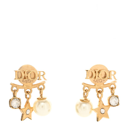 Christian Dior Pearl Crystal Dio(r)evolution Star Earrings Gold 1 of 5