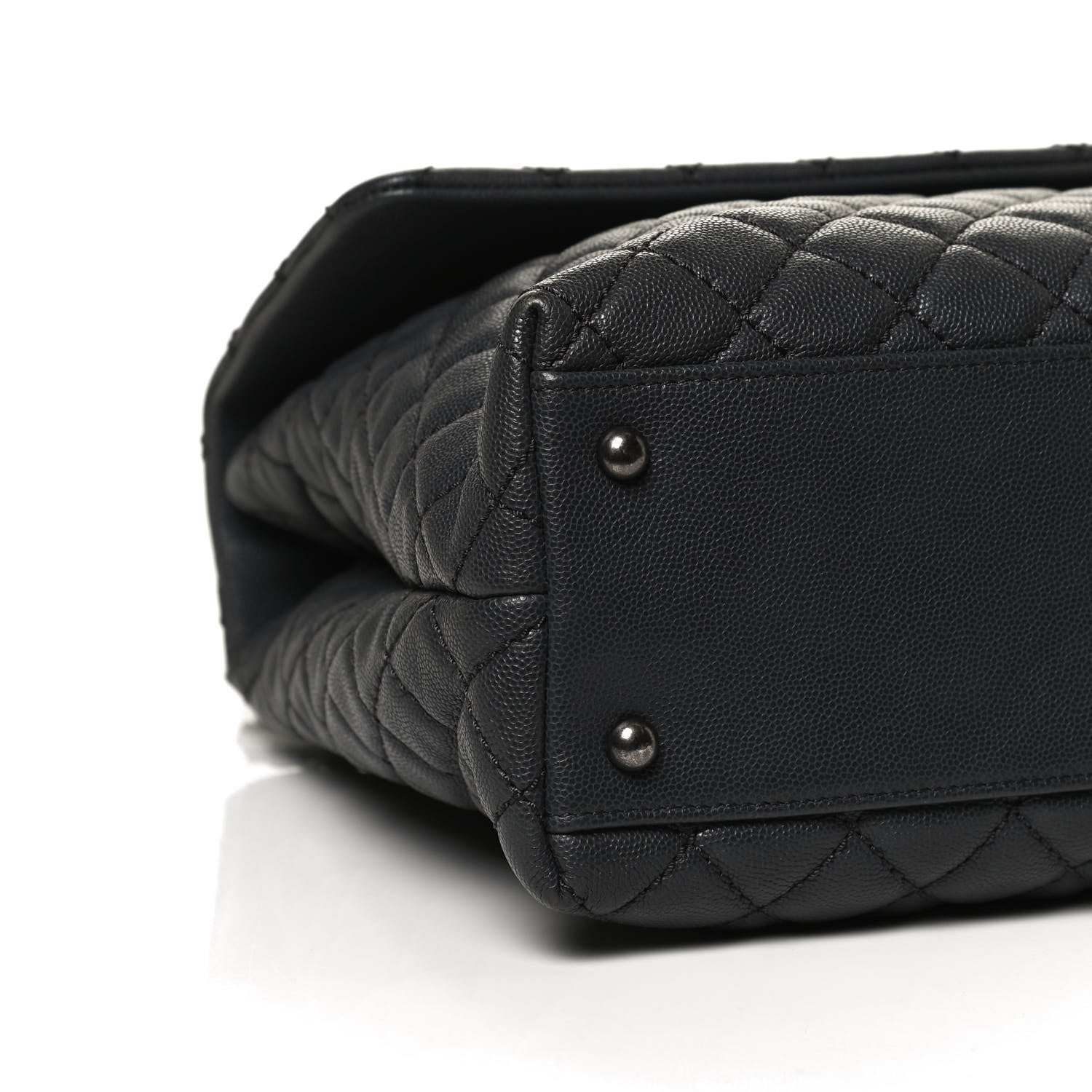 Chanel Caviar Lizard Quilted Large Coco Handle Flap Grey 8 of 10