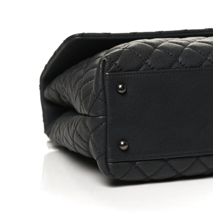 Chanel Caviar Lizard Quilted Large Coco Handle Flap Grey 8 of 10