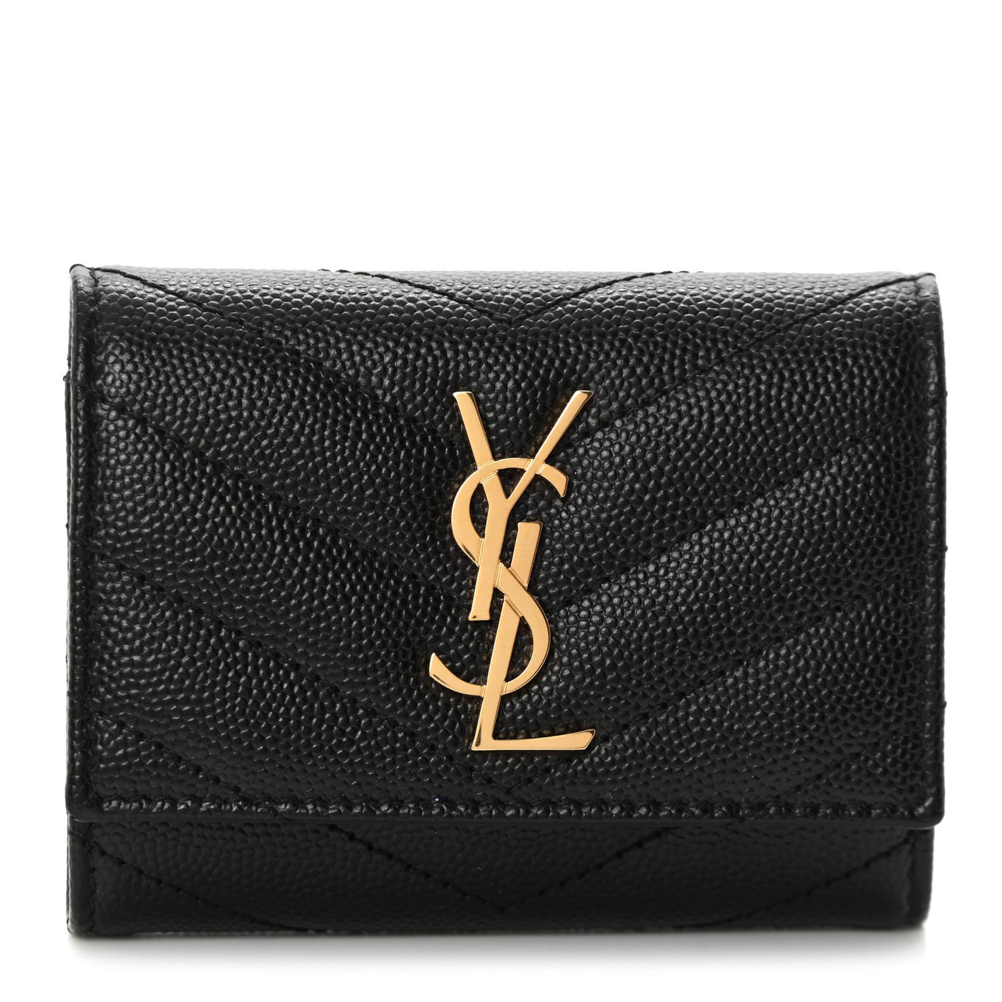 Grain de Poudre Matelasse Cassandre Monogram Slim Key Case Black