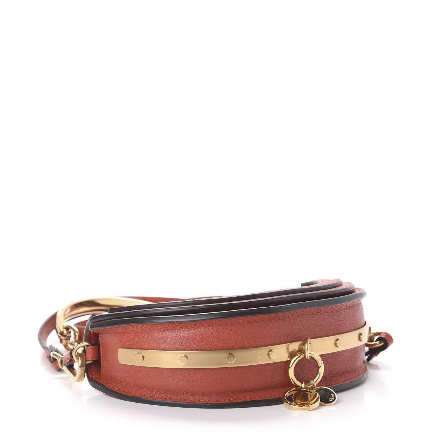 Chloe Calfskin Small Nile Bracelet Minaudiere Bag Sepia Red 4 of 9