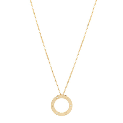 Cartier 18K Yellow Gold 3 Diamonds LOVE Pendant Necklace 1 of 7