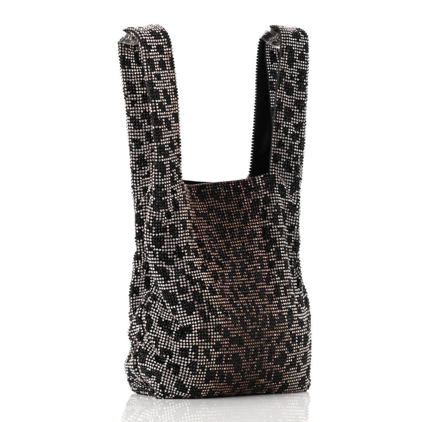 Crystal Leopard Mini Wanglock Shopper Black Brown