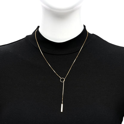 Gucci 18K Yellow Gold 20mm Lariat Necklace 2 of 5