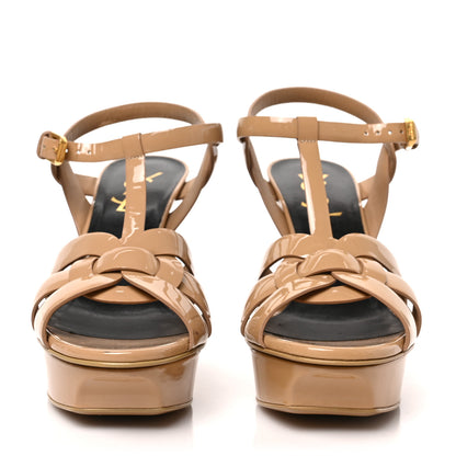 Saint Laurent Patent Tribute 105 Platform Sandals 36 Nude Powder 2 of 10