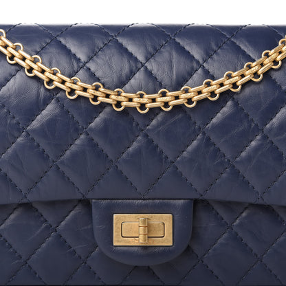 Chanel Aged Calfskin Quilted 2.55 Reissue 225 Flap Navy 10 of 11