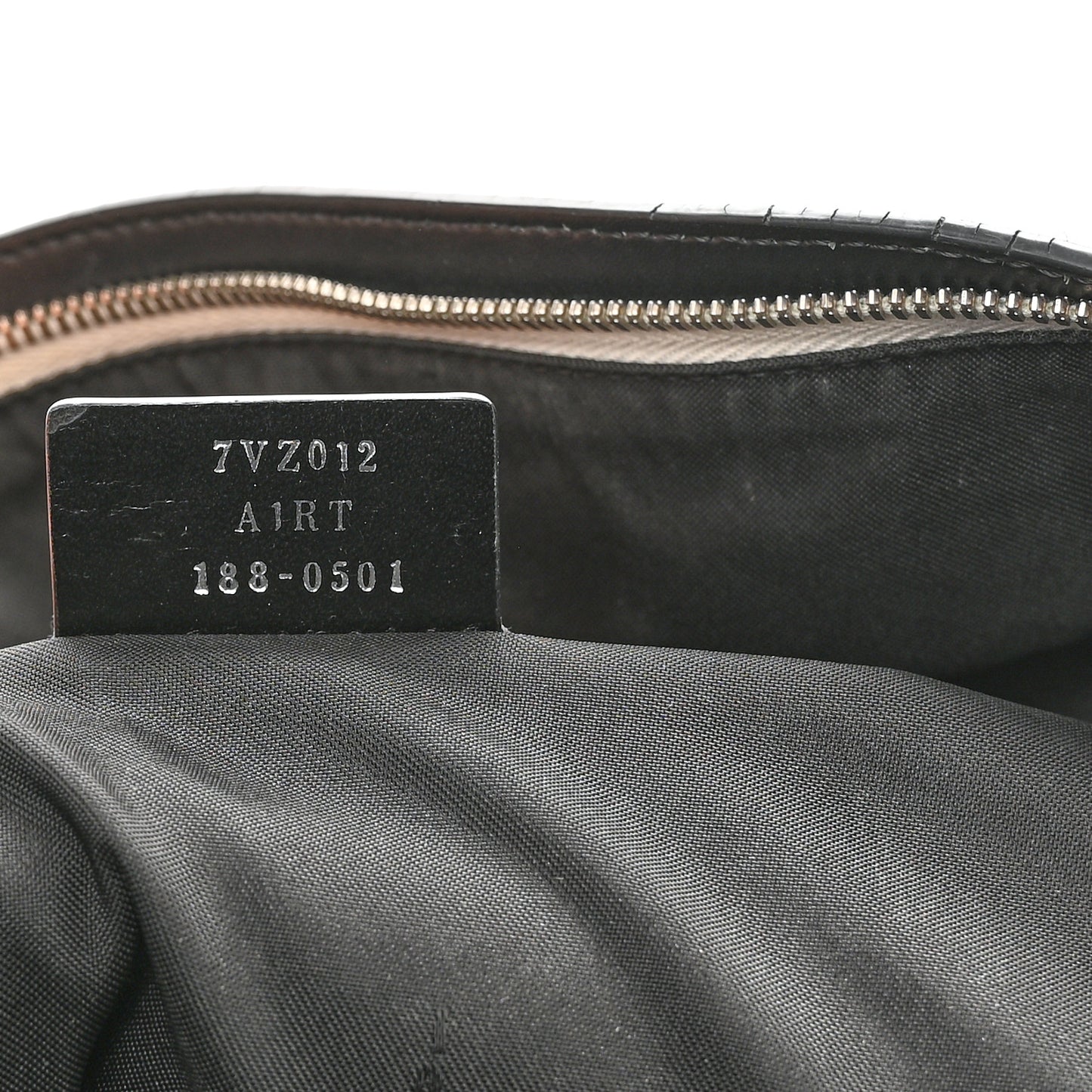 Nylon Calfskin Print Backpack Black White