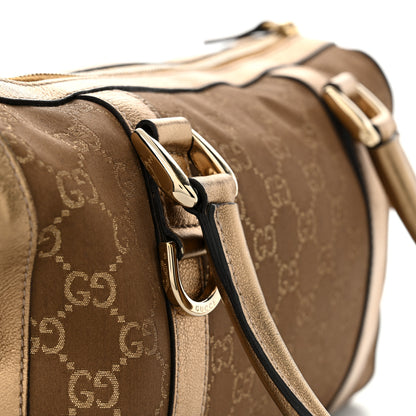 Gucci Satin Monogram Small Abbey Boston Metallic Bronze 12 of 17