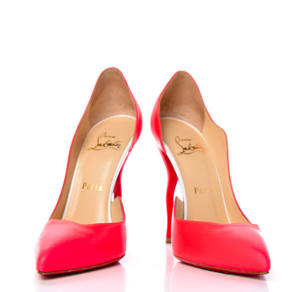 Christian Louboutin Fluo Mat Jazz Calfskin Dalida 120 Pumps 37 Orange White 5 of 16