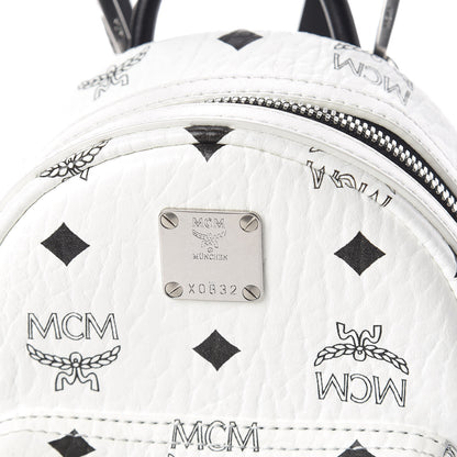 MCM Visetos Side Stud X-Mini Stark Bebe Boo Backpack White 7 of 9