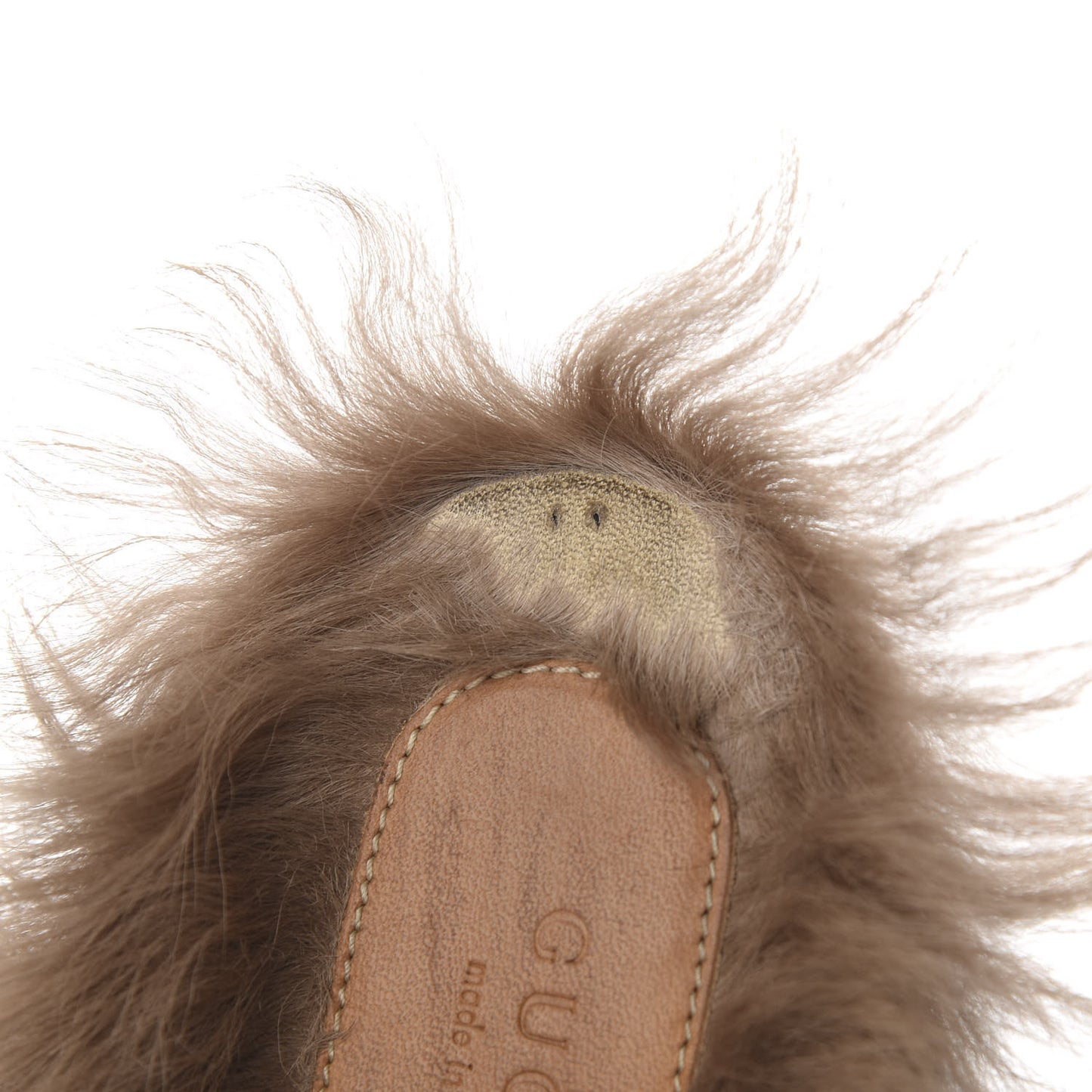 Calfskin Fur Womens Princetown Slippers 38 Black