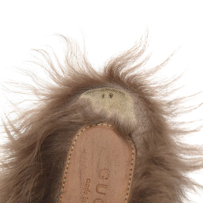 Gucci Calfskin Fur Womens Princetown Slippers 38 Black 9 of 13