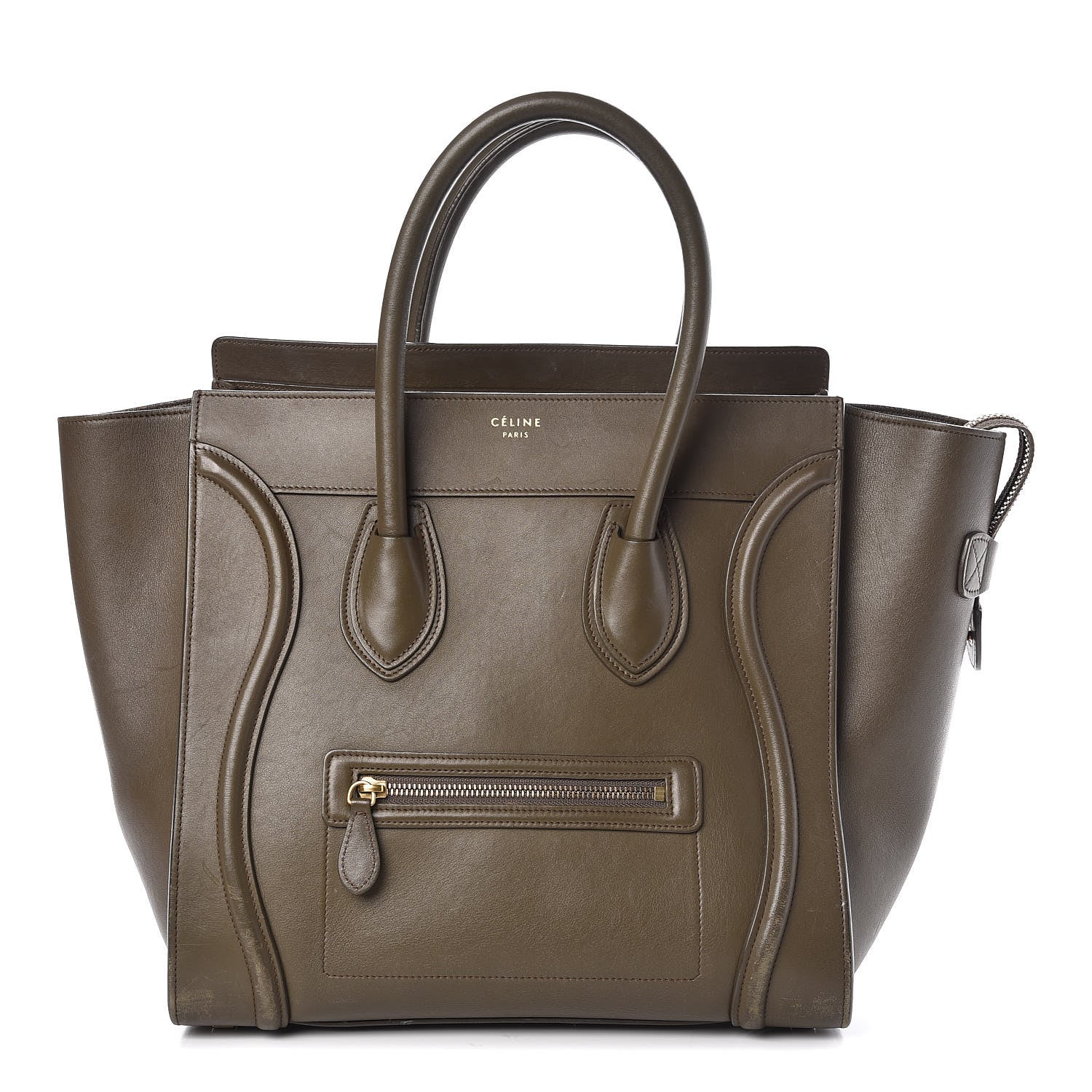 Celine Smooth Calfskin Mini Luggage Khaki 1 of 28