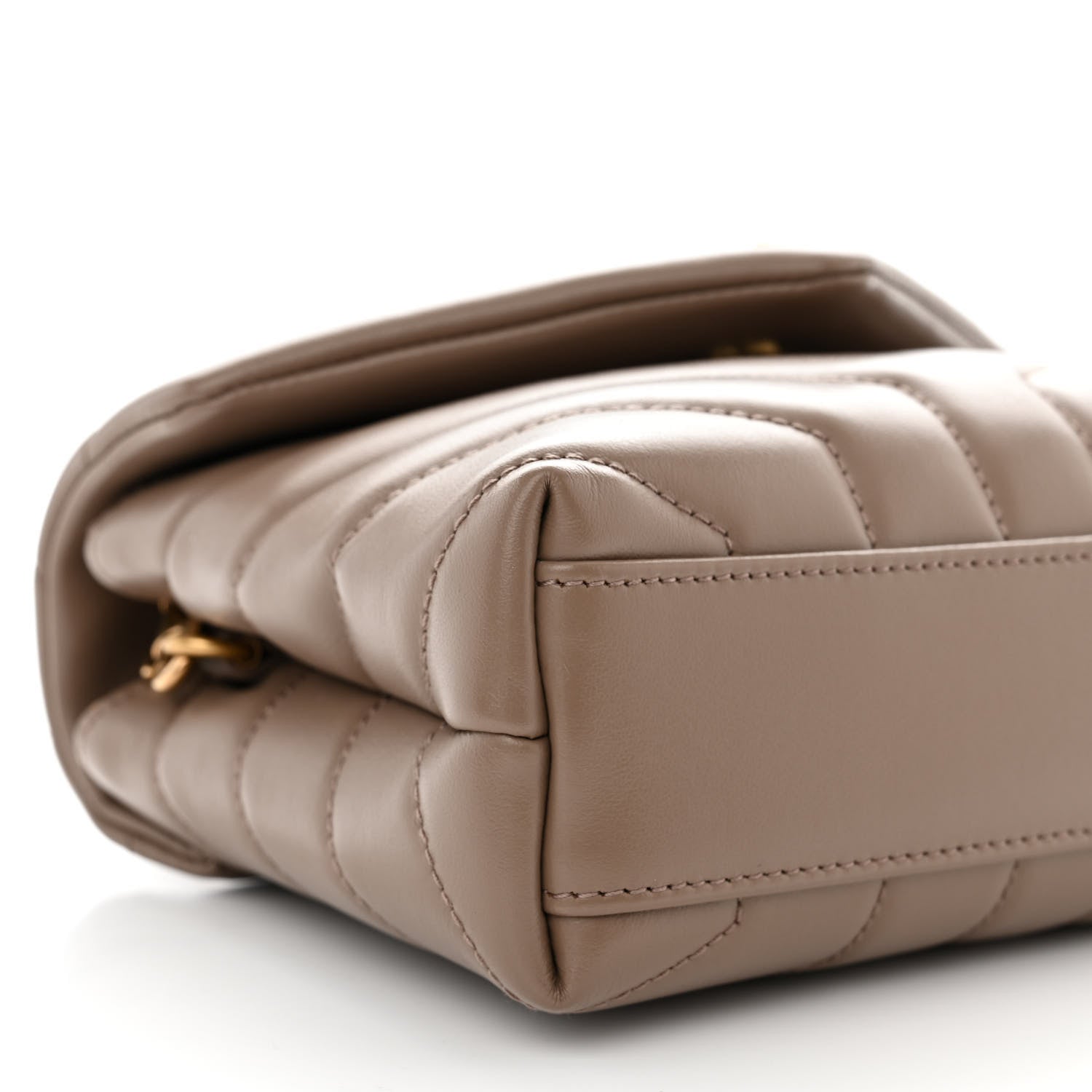 Saint Laurent Calfskin Y Quilted Monogram Toy Loulou Crossbody Bag Taupe 10 of 11