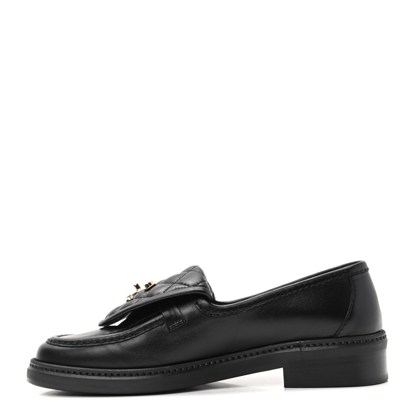 Lambskin Quilted CC Turnlock Loafers 36 Black