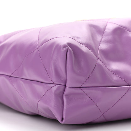 Chanel Shiny Calfskin Quilted Small Chanel 22 Purple 10 of 11
