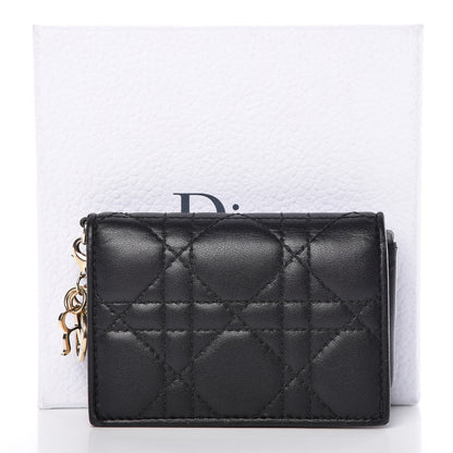 Christian Dior Lambskin Cannage Small Lady Dior Flap Card Holder Black 12 of 12