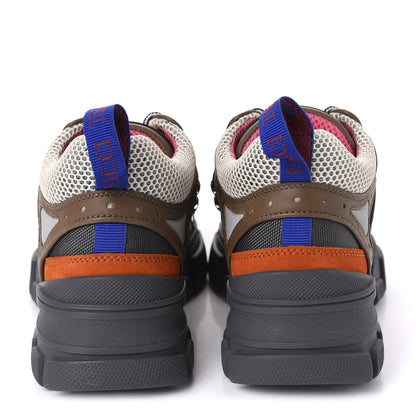 Gucci X SEGA Mesh Canvas Calfskin Womens Flashtrek Sneakers 37.5 White Box Pink Ardesia Loess 6 of 9