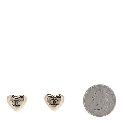 Chanel CC Heart Earrings Gold 2 of 4