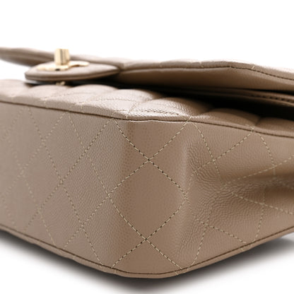 Chanel Caviar Quilted Medium Double Flap Dark Beige 10 of 11
