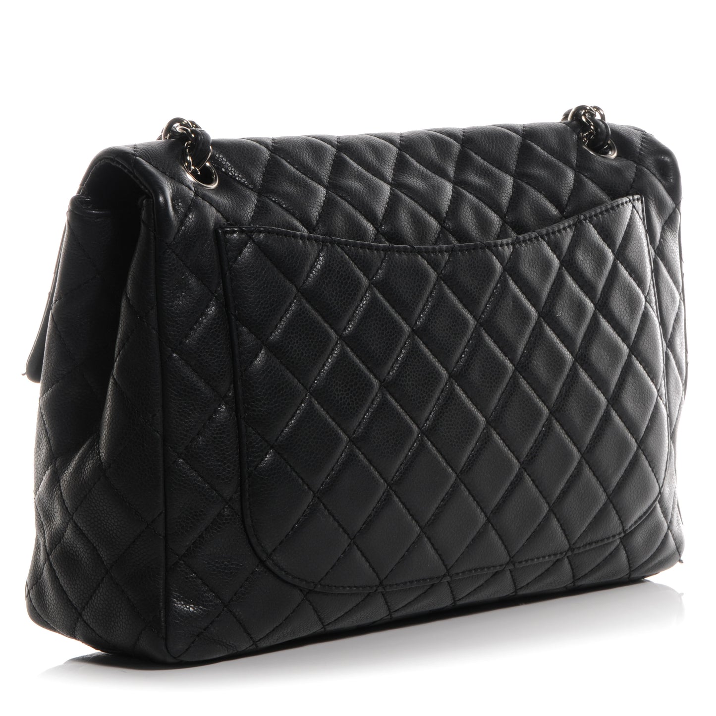 Washed Caviar Maxi Single Flap Black